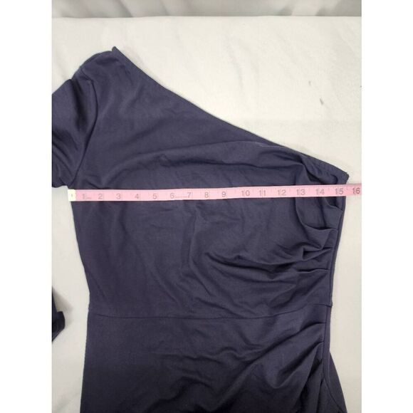 Sarin Mathews Womens M One Shoulder Long Sleeve Cocktail Dresses Sexy Bodycon Ru - Picture 5 of 9